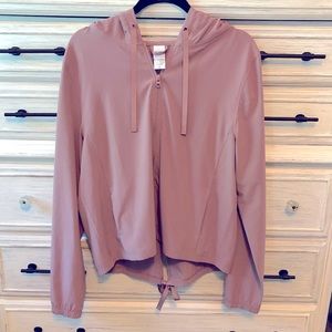 Victoria Sport pink zip up hooded windbreaker Sz M